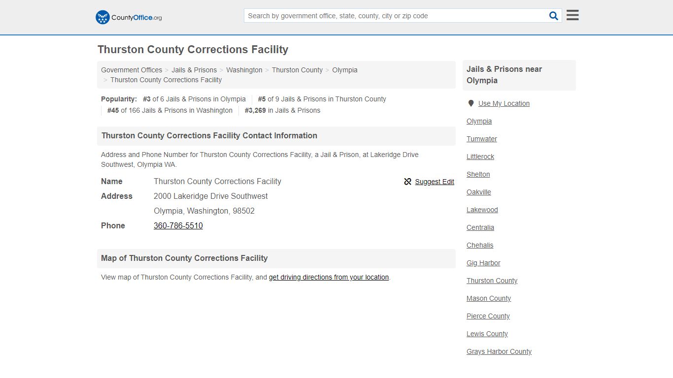 Thurston County Corrections Facility - Olympia, WA ...
